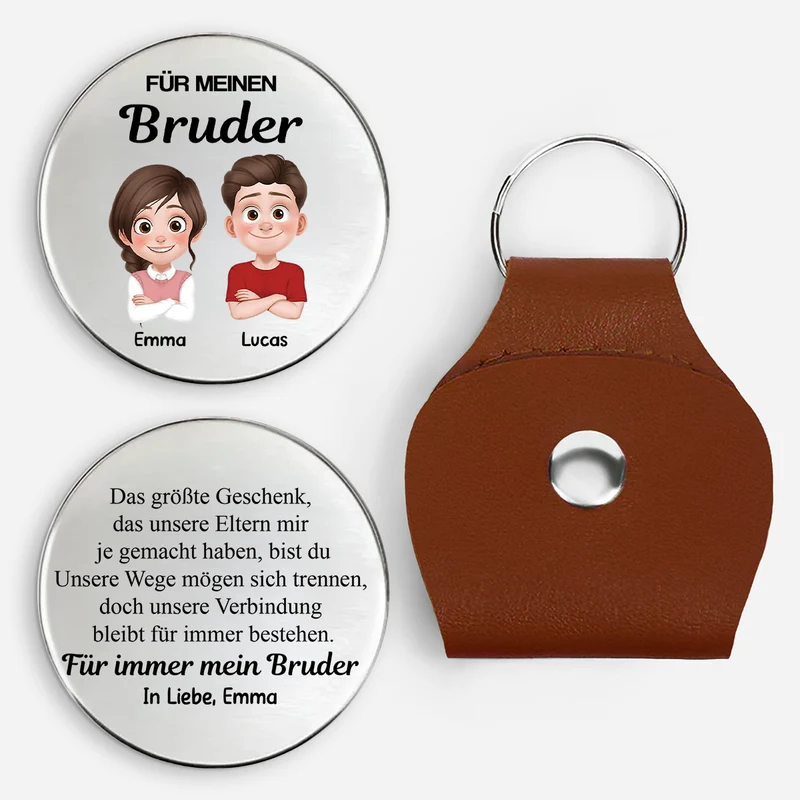 An meinen Bruder / An meine Schwester - Personalisierte Geschenke Foto | Pocket Hug Schlüsselanhänger Geschwister