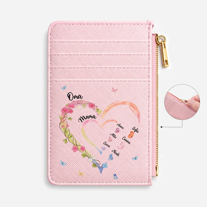 Oma Mama Kinder Blühende Kletterpflanzen - Personalisiertes Geschenk | Kartenetui Base Light