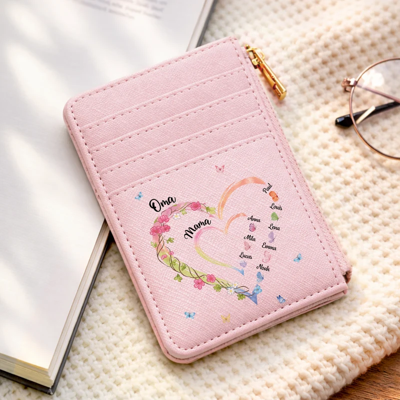 Oma Mama Kinder Blühende Kletterpflanzen - Personalisiertes Geschenk | Kartenetui Base Light