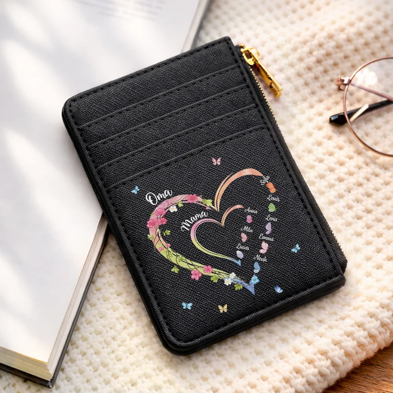 Oma Mama Kinder Blühende Kletterpflanzen - Personalisiertes Geschenk | Kartenetui Base Dark