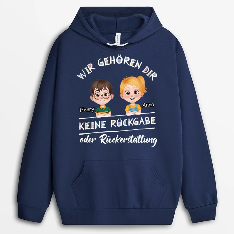 Wir Gehören Dir - Personalisiertes Geschenk | Mama/Papa Hoodie Schwarz