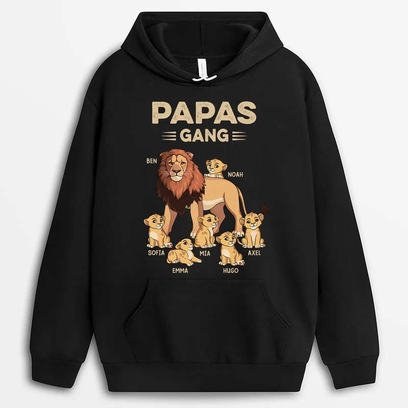 Papas/Opas Löwenbande - Personalisiertes Geschenk | Hoodie für Herren