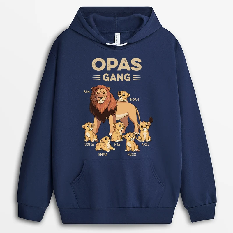 Papas/Opas Löwenbande - Personalisiertes Geschenk | Hoodie für Herren