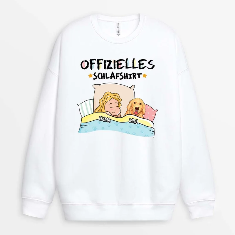 Offizielles Schlafshirt - Personalisierte Geschenke Für Hundebesitzer | Sweatshirt Basic