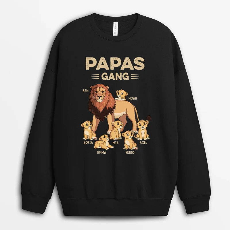 Papas/Opas Löwenbande - Personalisiertes Geschenk | Pullover für Herren