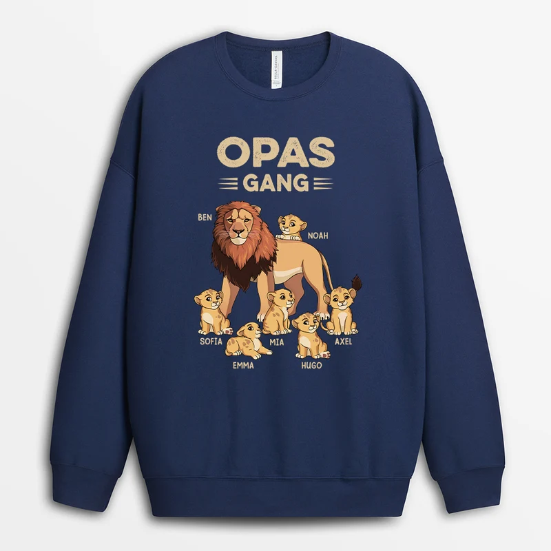 Papas/Opas Löwenbande - Personalisiertes Geschenk | Pullover für Herren