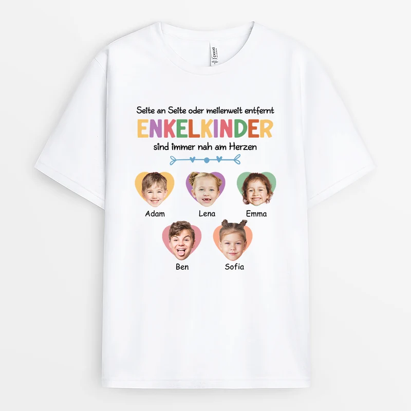 Seite An Seite Oder Meilenweit Entfernt Enkelkinder Sind Immer Nah Am Herzen - Personalisiertes Geschenk | T-Shirt für Kinder