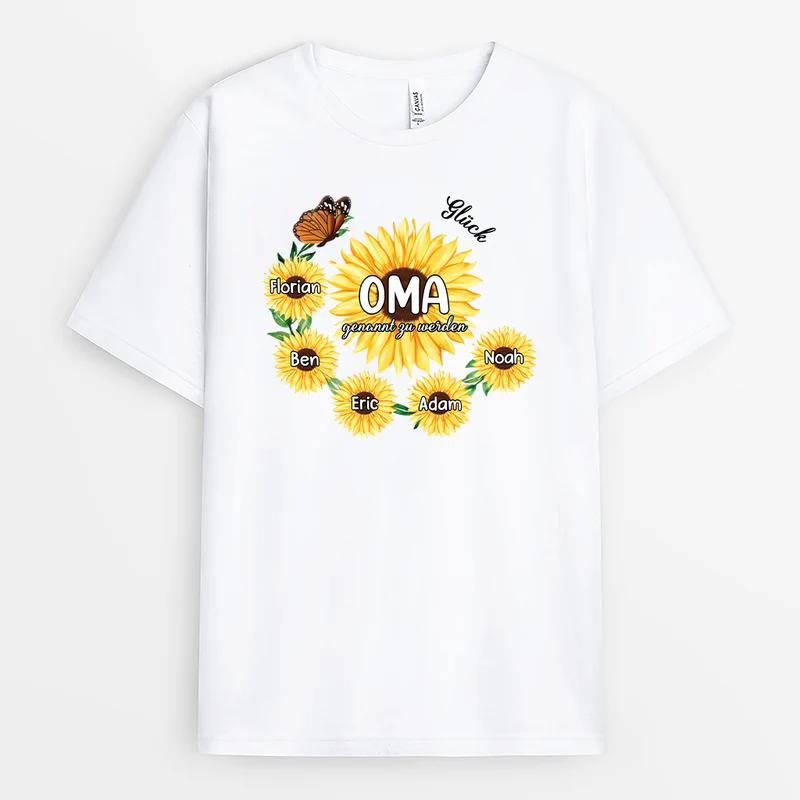 Glück Ist Eine Oma Zu Sein - Personalisiertes Geschenk | T-shirt für Mamas