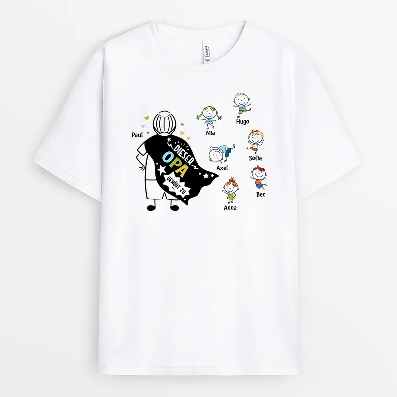 Dieser Opa Gehört Zu Lineart Opa Superheld - Personalisiertes Geschenk | T-shirt für Opa