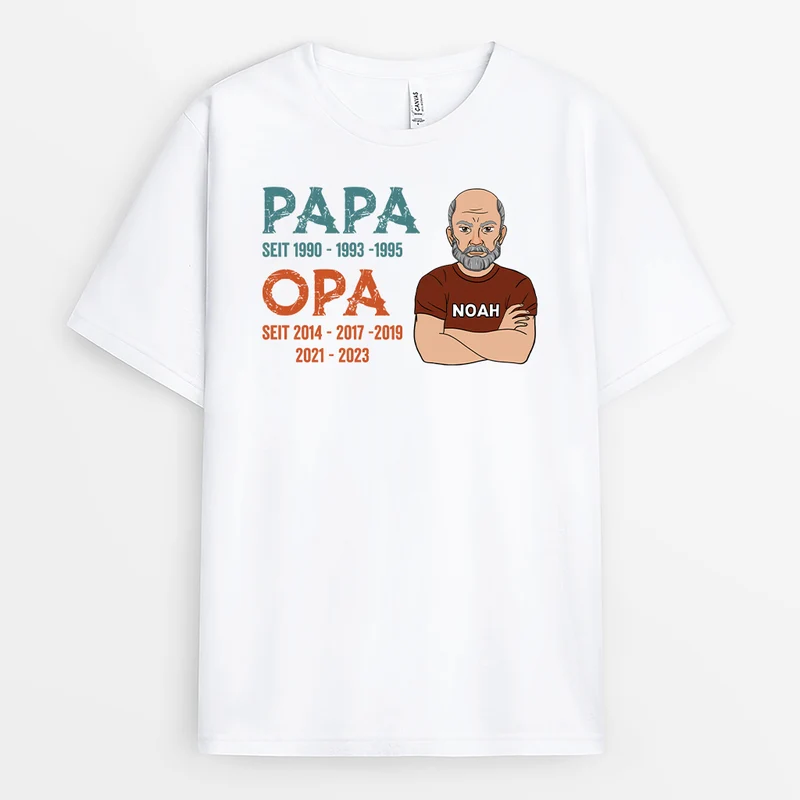 Papa Seit Mehreren Jahren - Personalisiertes Geschenk | T-shirt für Herren