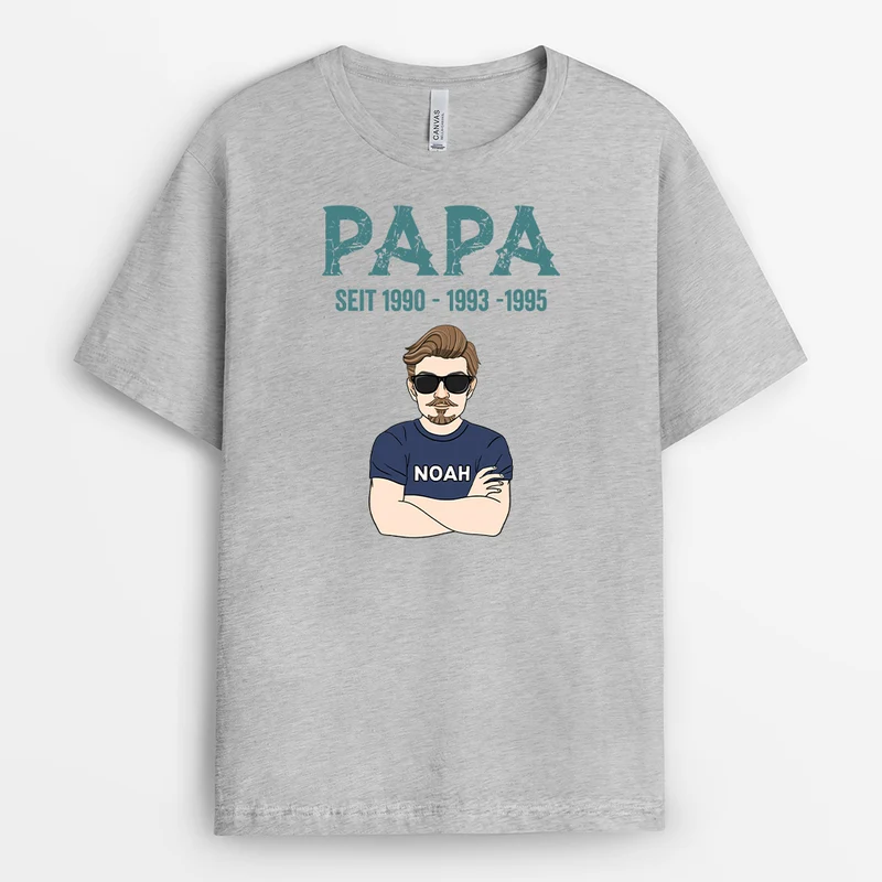 Papa Seit Mehreren Jahren - Personalisiertes Geschenk | T-shirt für Herren