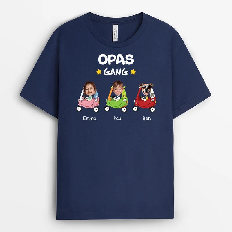 Papas/Opas Gang T-Shirt Mit Fahrzeugmotiven - Personalisiertes Geschenk | T-shirt für Opas/Papas