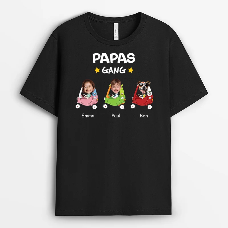 Papas/Opas Gang T-Shirt Mit Fahrzeugmotiven - Personalisiertes Geschenk | T-shirt für Opas/Papas