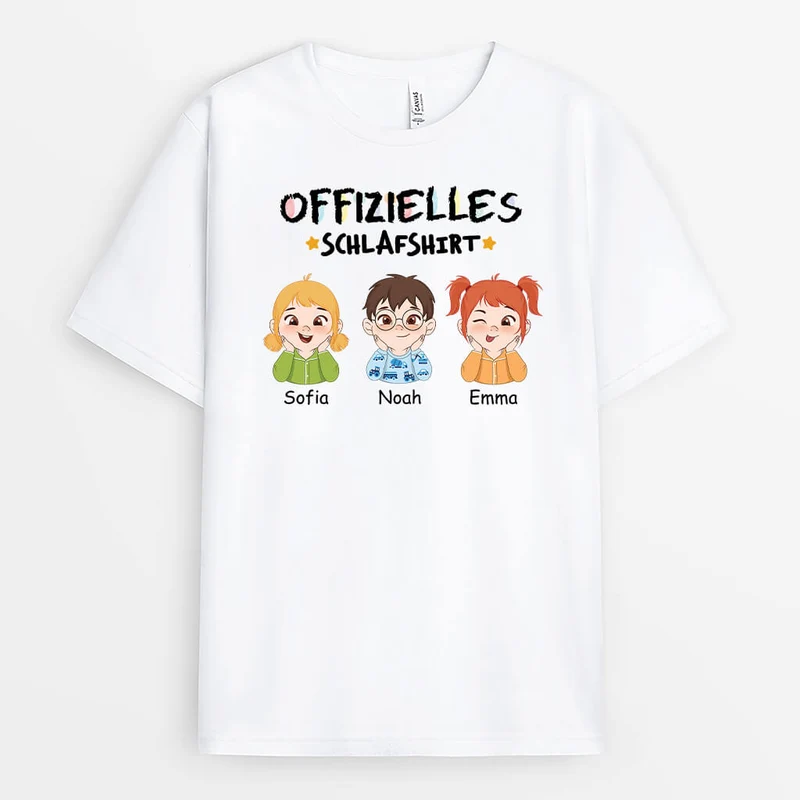 Offizielles Schlafshirt Niedliche Kinder - Personalisiertes Geschenk | T-Shirt für Großeltern