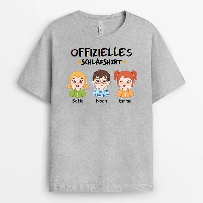 Offizielles Schlafshirt Niedliche Kinder - Personalisiertes Geschenk | T-Shirt für Großeltern