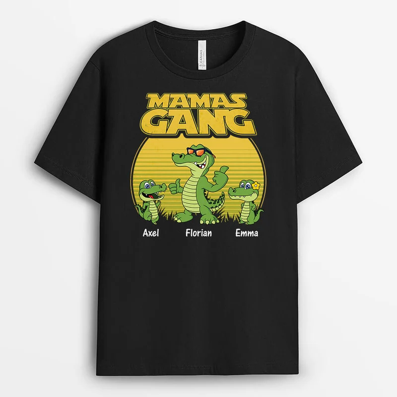 Opas/Papas Bande Krokodile - Personalisiertes Geschenk | Cooles T-Shirt für Männer im Retro Stil