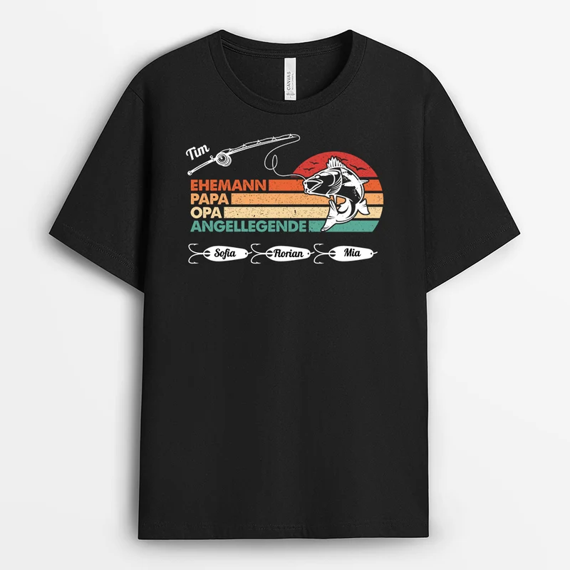 Ehemann Papa Opa Angel Legende - Personalisiertes Geschenk | T-Shirt für Papas