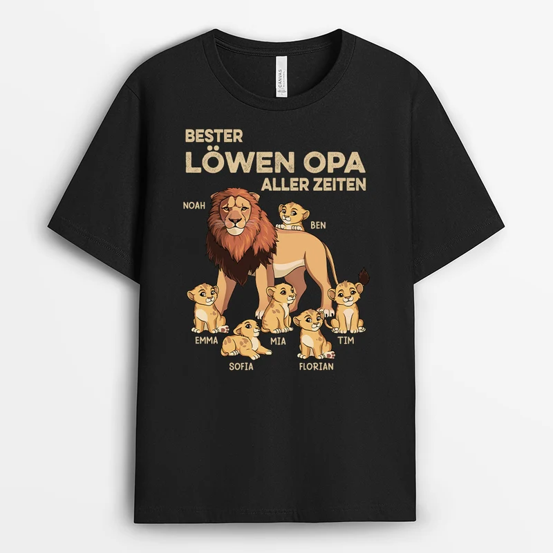Bester Löwen Papa Aller Zeiten - Personalisiertes Geschenk | T shirts Herren