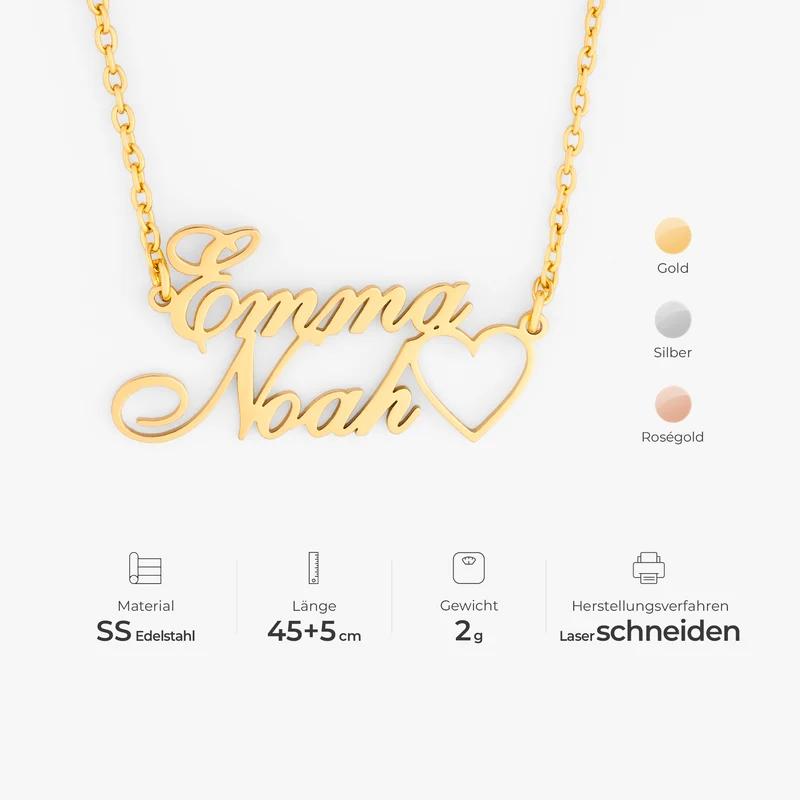 Namenskette - Personalisierte Paar Geschenke | Halskette Damen & Männer