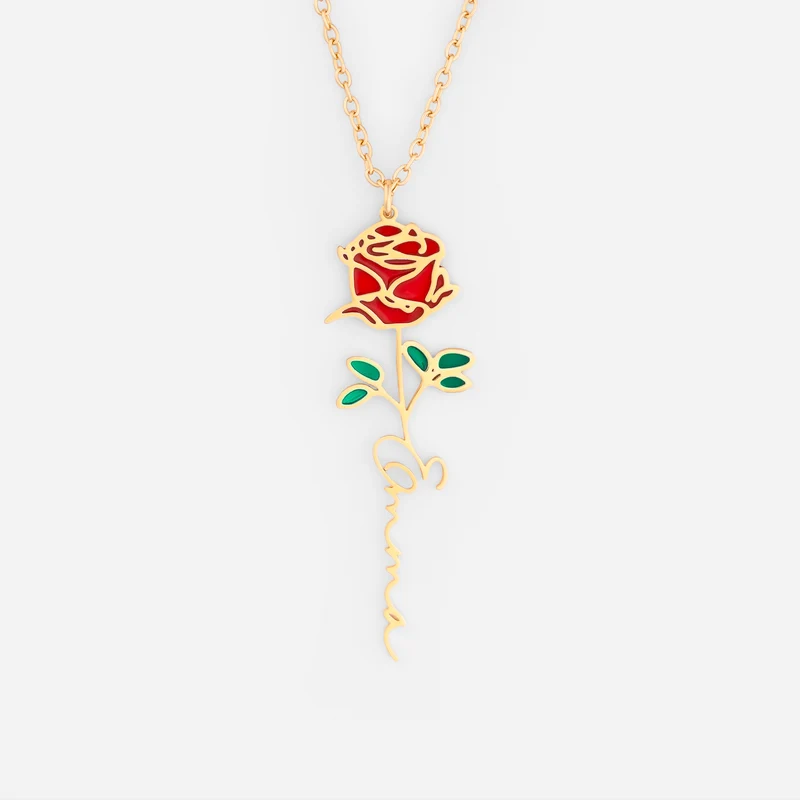 Kette Mit Blume - Personalisiertes Geschenk | Halskette Damen & Männer