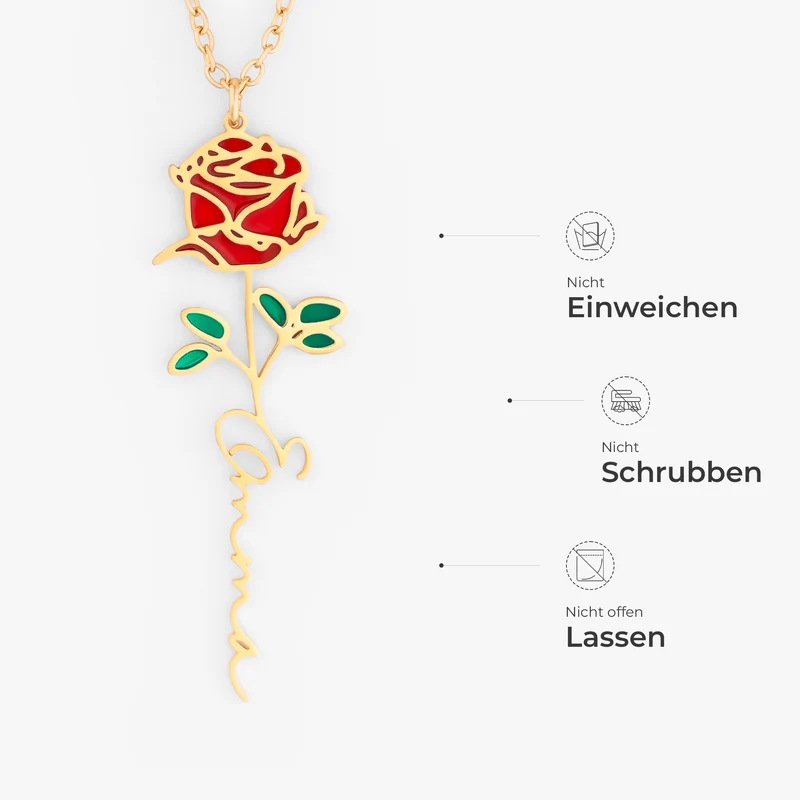 Kette Mit Blume - Personalisiertes Geschenk | Halskette Damen & Männer