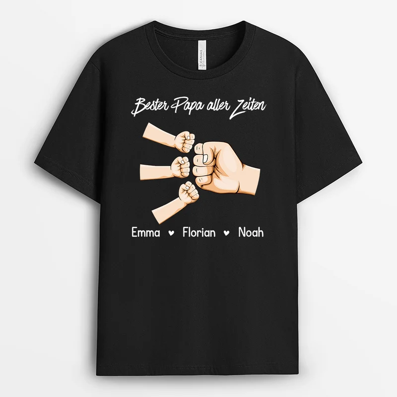 Bester Papa Aller Zeiten Basic - Personalisiertes Geschenk | T Shirt Papa