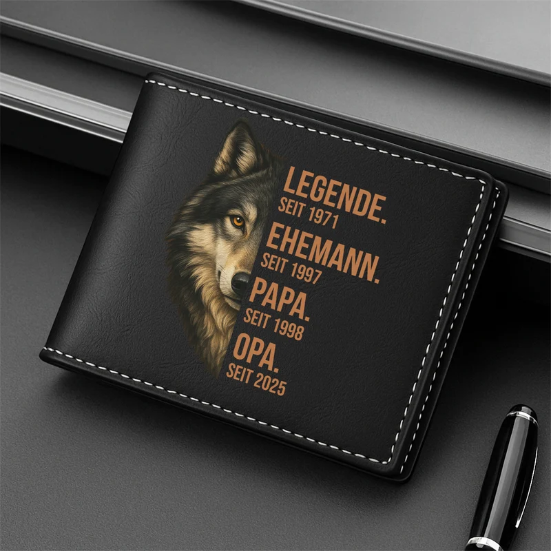 Legende Ehemann Papa Wolf - Personalisierte Geschenke Herren | Portemonnaie
