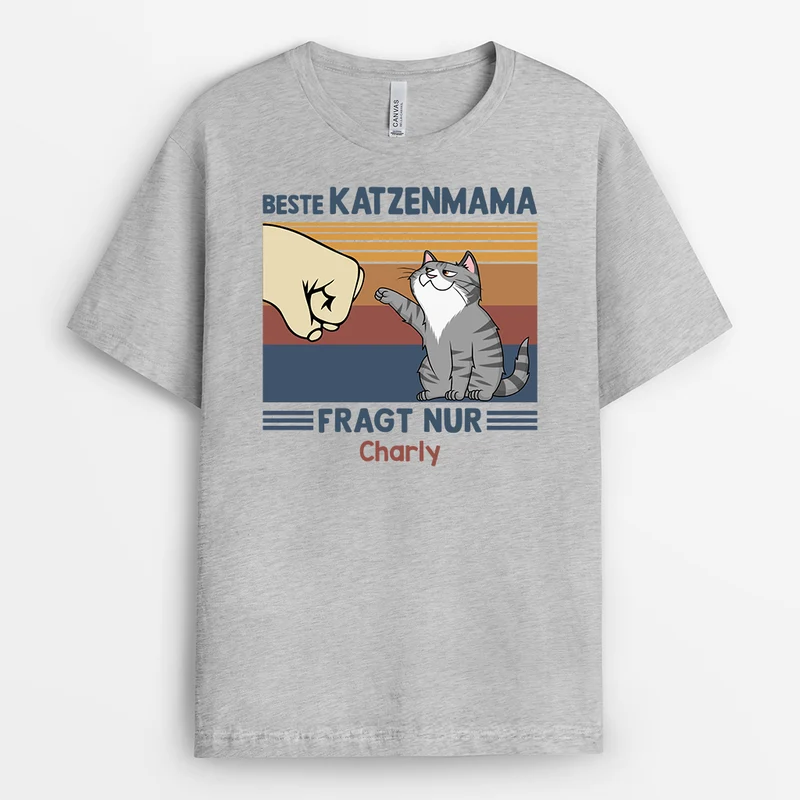 Bester Katzenpapa/Beste Katzenmama Aller Zeiten - Personalisiertes Geschenk | Katze T-Shirts