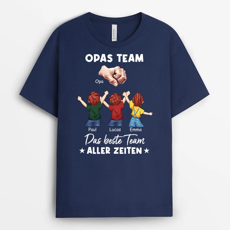 Papas Dreamteam Das Beste Team Aller Zeiten - Personalisiertes Geschenk | T Shirt Papa