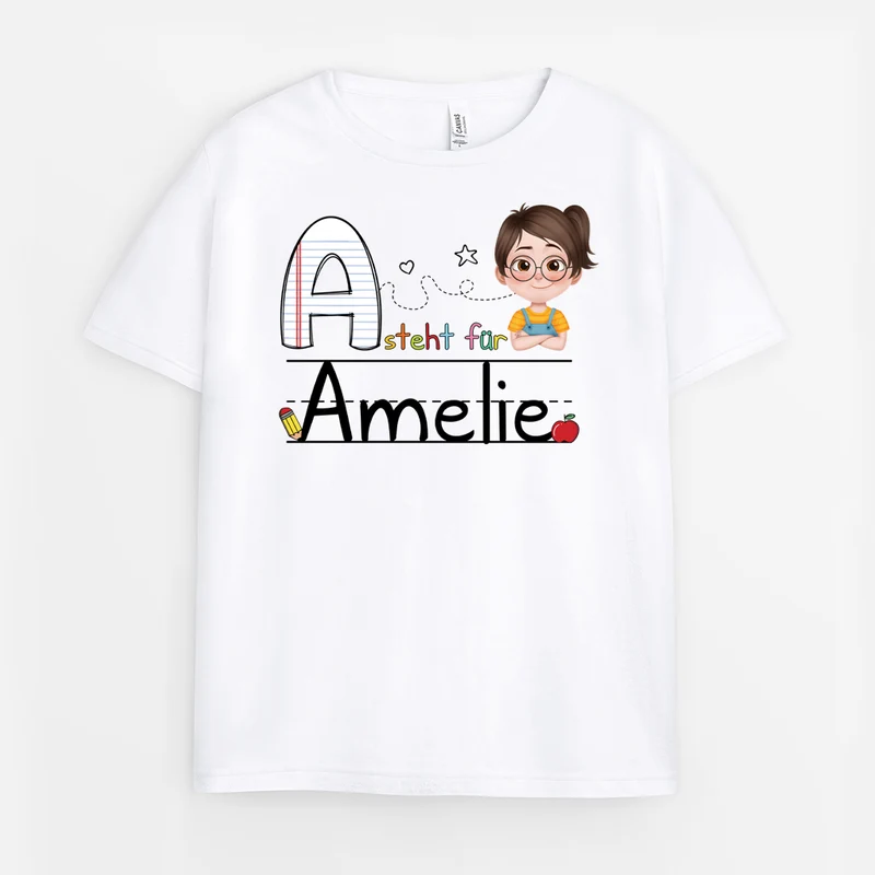 Kindernamen Schulbedarf - Personalisiertes Geschenk | T Shirts Kinder