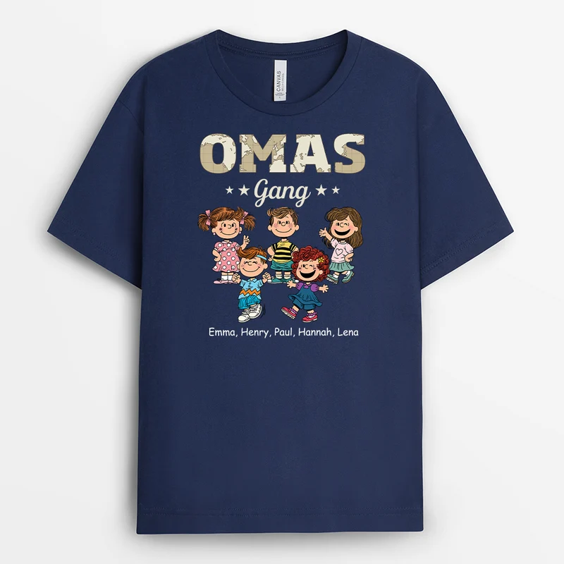 Papas Gang Weltkarte Peanuts-Stil - Personalisiertes Geschenk | T Shirt Papa