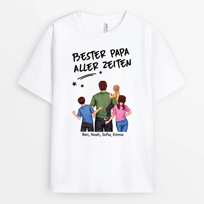 Bester Papa Aller Zeiten Getragen Von Papa - Personalisiertes Geschenk | T Shirt Papa
