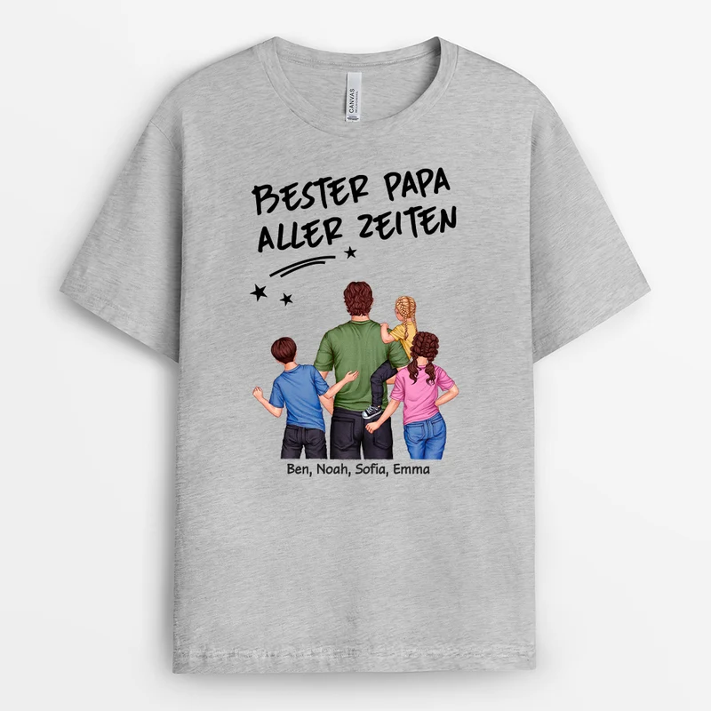 Bester Papa Aller Zeiten Getragen Von Papa - Personalisiertes Geschenk | T Shirt Papa