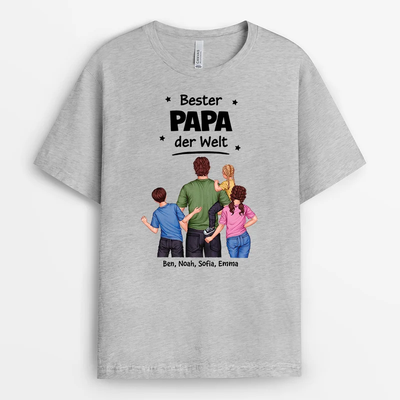 Bester Papa Der Welt Getragen Von Papa - Personalisiertes Geschenk | T Shirt Papa