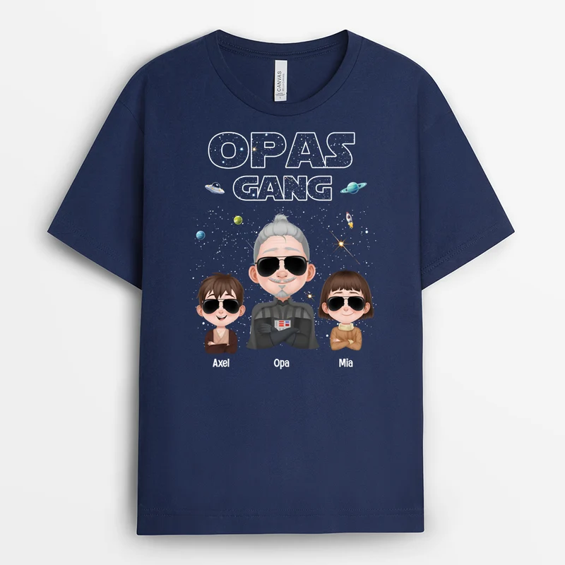 Papas Gang Universum-Konzept Cartoon - Personalisiertes Geschenk | T Shirt Papa