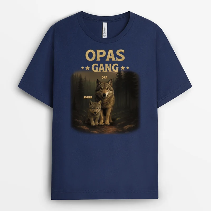 Papas Gang Wolf - Personalisiertes Geschenk | Cooles T Shirt Papa