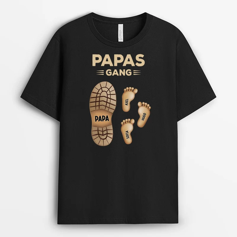 Fußabdruck - Personalisiertes Geschenk | T Shirt Papa