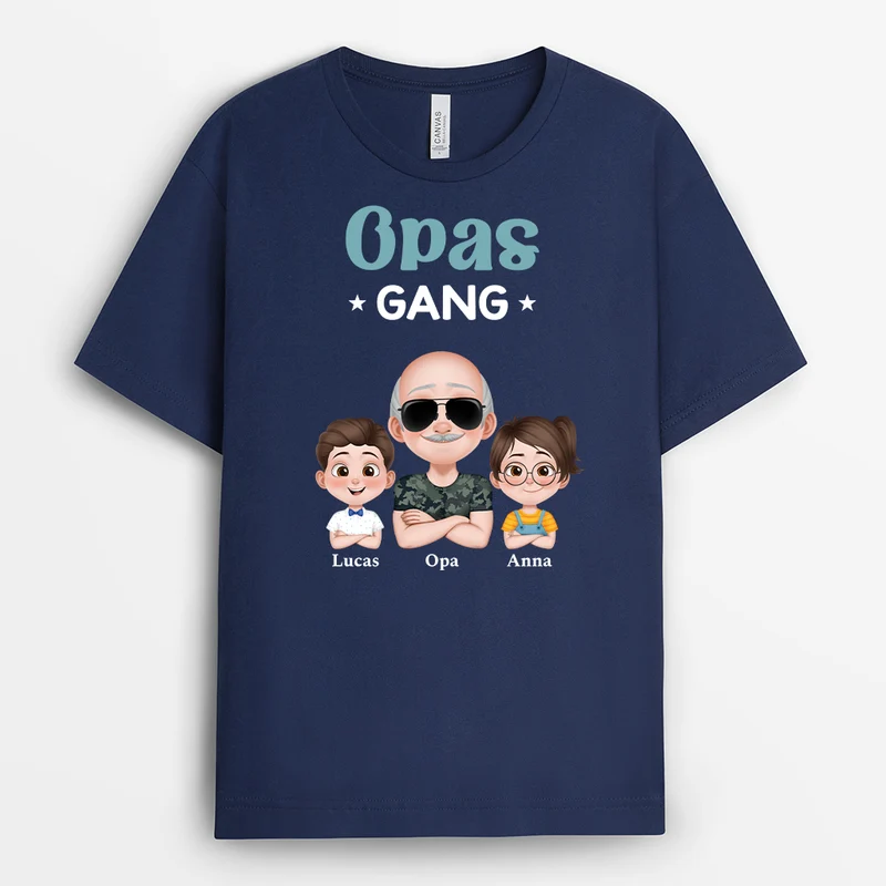Papas Gang Kinder Armeemuster - Personalisiertes Geschenk | T Shirt Papa