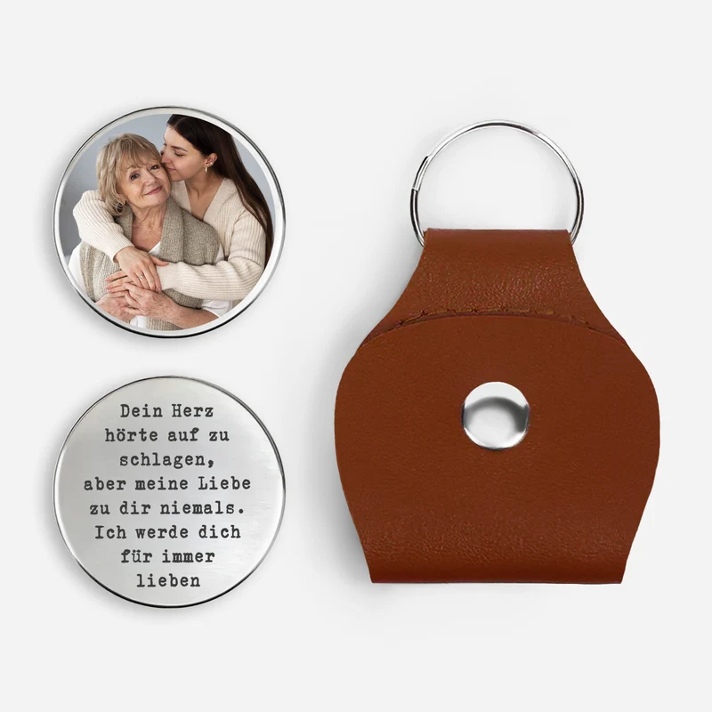 Trauersprüche Mutter - Personalisierte Trauergeschenke | Pocket Hug Schlüsselanhänger Foto Papa Mama