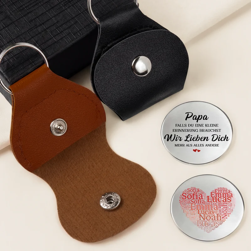 Ich Liebe Dich Mehr Als Alles Andere - Personalisiertes Geschenk | Pocket Hug Schlüsselanhänger Papa Mama Mit Namen