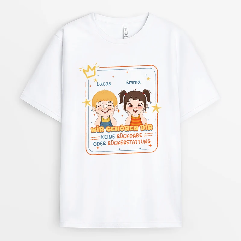 Keine Rückgabe Keine Rückerstattung - Personalisiertes Geschenk | Mama Oma Opa Papa Shirt Glitzer