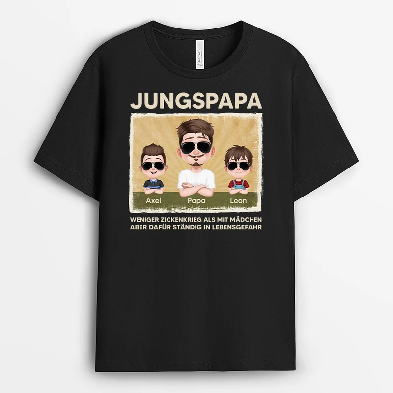 Jungspapa - Personalisiertes Geschenk | Lustiges T Shirt Papa