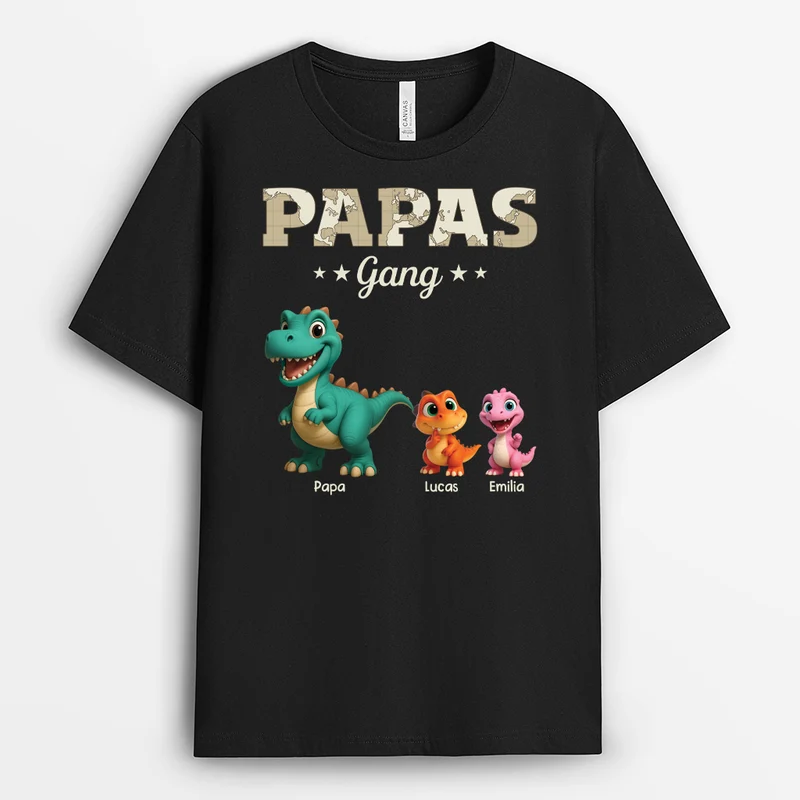 Papas Gang Dinosaurier - Personalisiertes Geschenk | T Shirt Papa