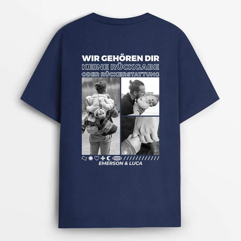 Keine Rückgabe Oder Rückerstattung - Personalisiertes Geschenk | Lustiges T Shirt Papa mit Foto
