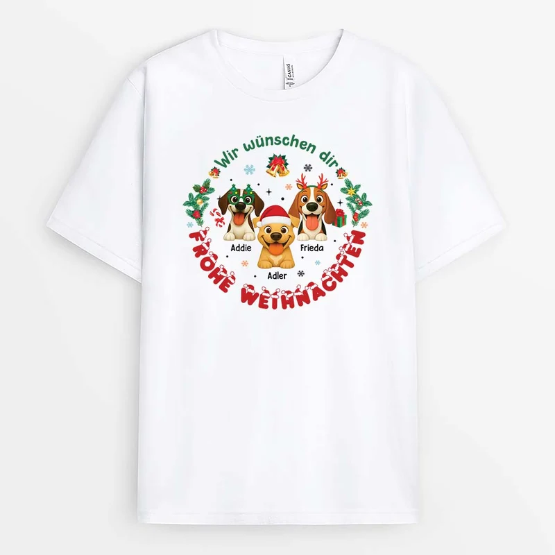 Ich Wünsche Dir Frohe Weihnachten - Personalisierte Geschenke Für Hundebesitzer | T Shirt
