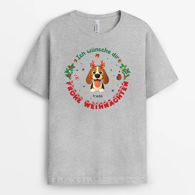 Ich Wünsche Dir Frohe Weihnachten - Personalisierte Geschenke Für Hundebesitzer | T Shirt