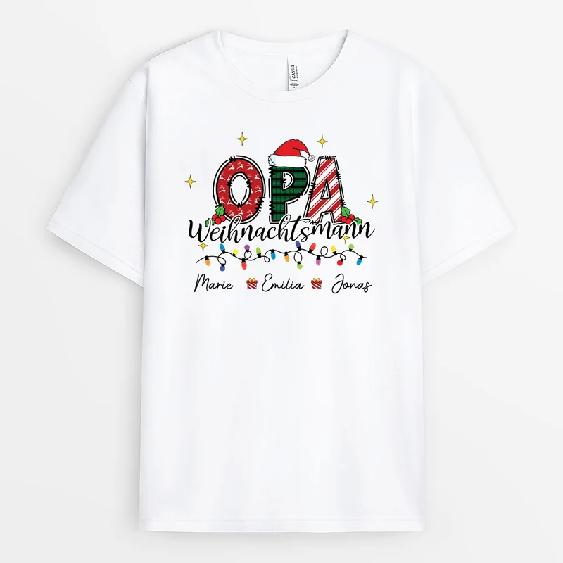 Opa/Oma Weihnachtsmann - Personalisierte Weihnachtsgeschenke | T-Shirt Opa/Oma