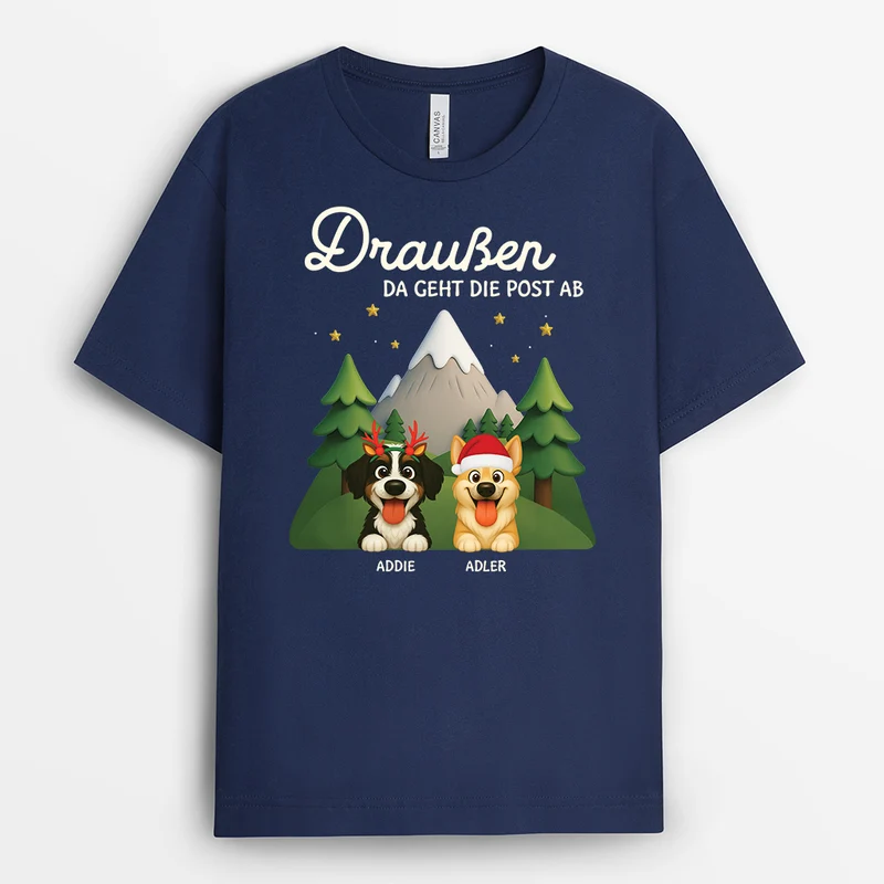 Weihnachten Da Geht Die Post Ab - Personalisierte Geschenke Für Hundebesitzer | Camping T Shirt