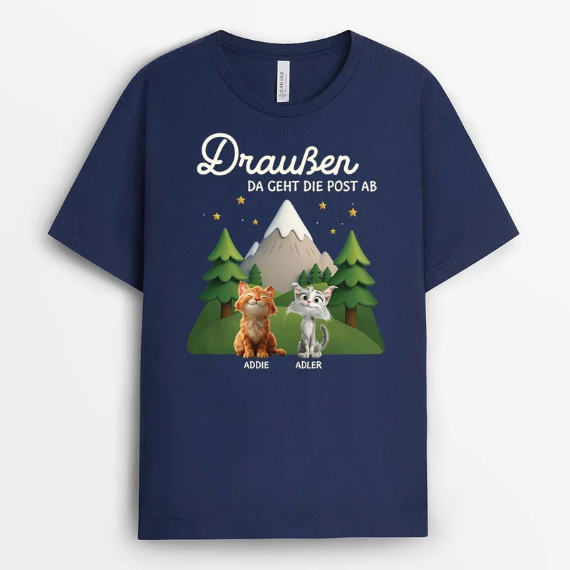 Weihnachten Da Geht Die Post Ab - Personalisierte Geschenke Katze | Camping T-Shirt