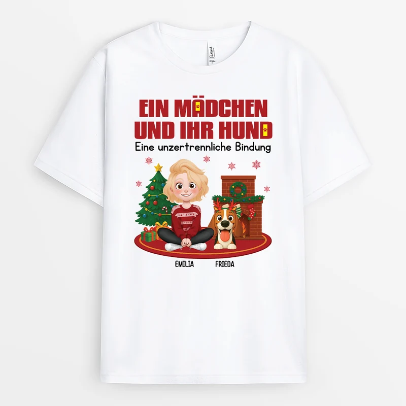 Ein Mädchen Und Ihr Hund Eine unzertrennliche Bindung - Personalisierte Weihnachtsgeschenke | T Shirt Hund